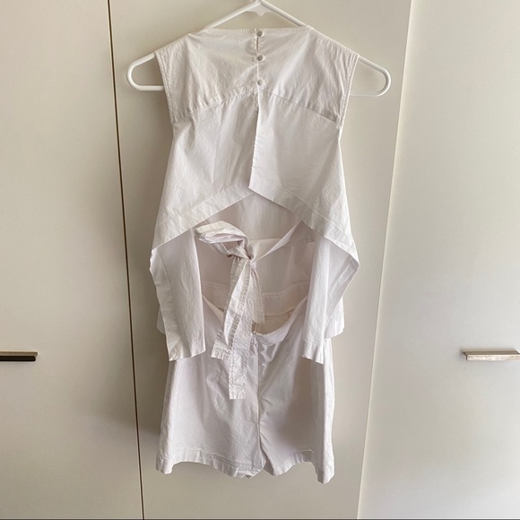 Club Monaco Pirro Open Back Tie Romper in White 2 - Picture 3 of 4